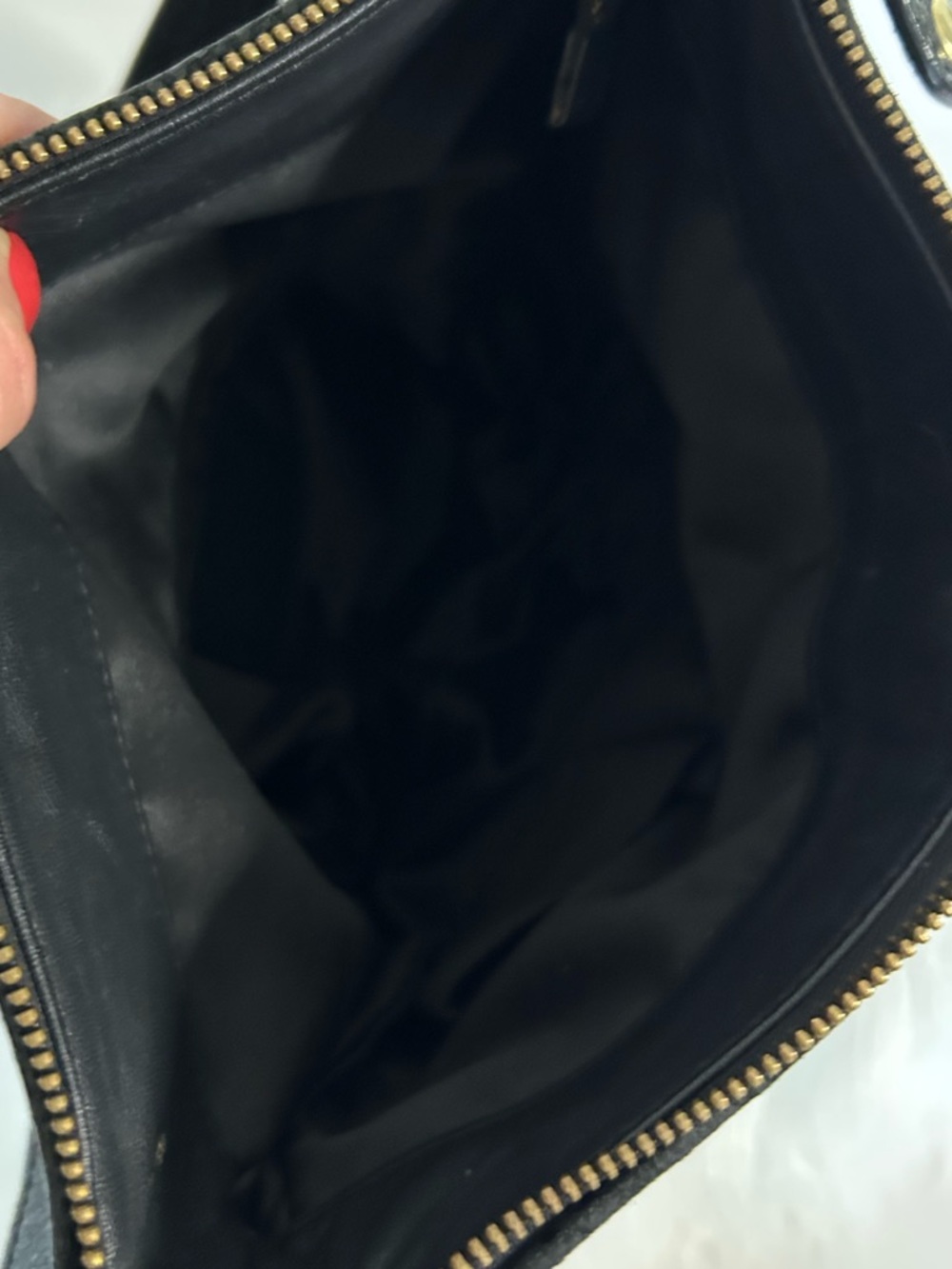 Coach Black Leather Shoulder Bag Snake skin purse Gold Hardware - Picture 14 of 15